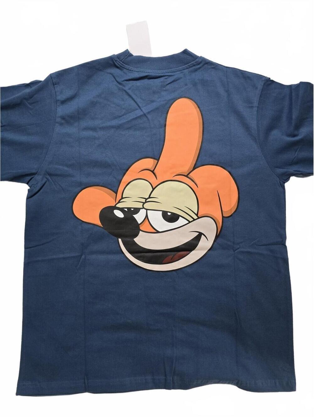 26RED Zoned Graphic T Shirt Blue Cartoon Print Small NWT